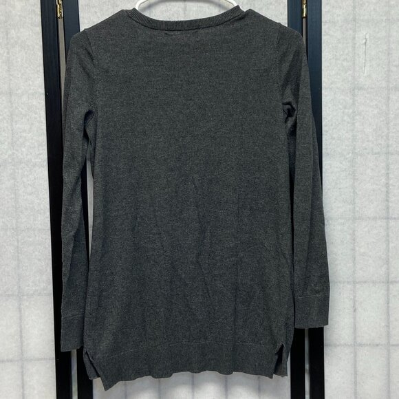 Michael Kors Zipped Crew Neck Long Sleeve Patch Pocket Tunic Sweater Grey S - Picture 2 of 11